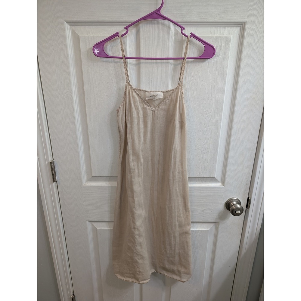The Great Slip Dress Womens Beige Cotton Midi Gauze‎ - Size 0